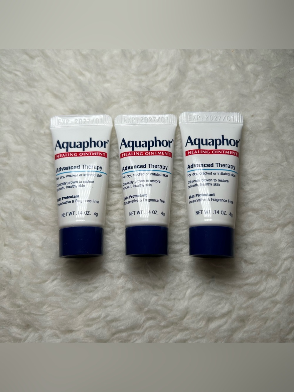 Aquaphor Advanced Therapy Healing Ointment 3 Pack NEW Samples
